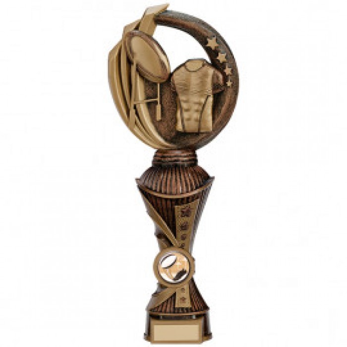 RENEGADE RUGBY HEAVYWEIGHT AWARD BRONZE AND GOLD - 5 SIZES - 26CM TO 35CM